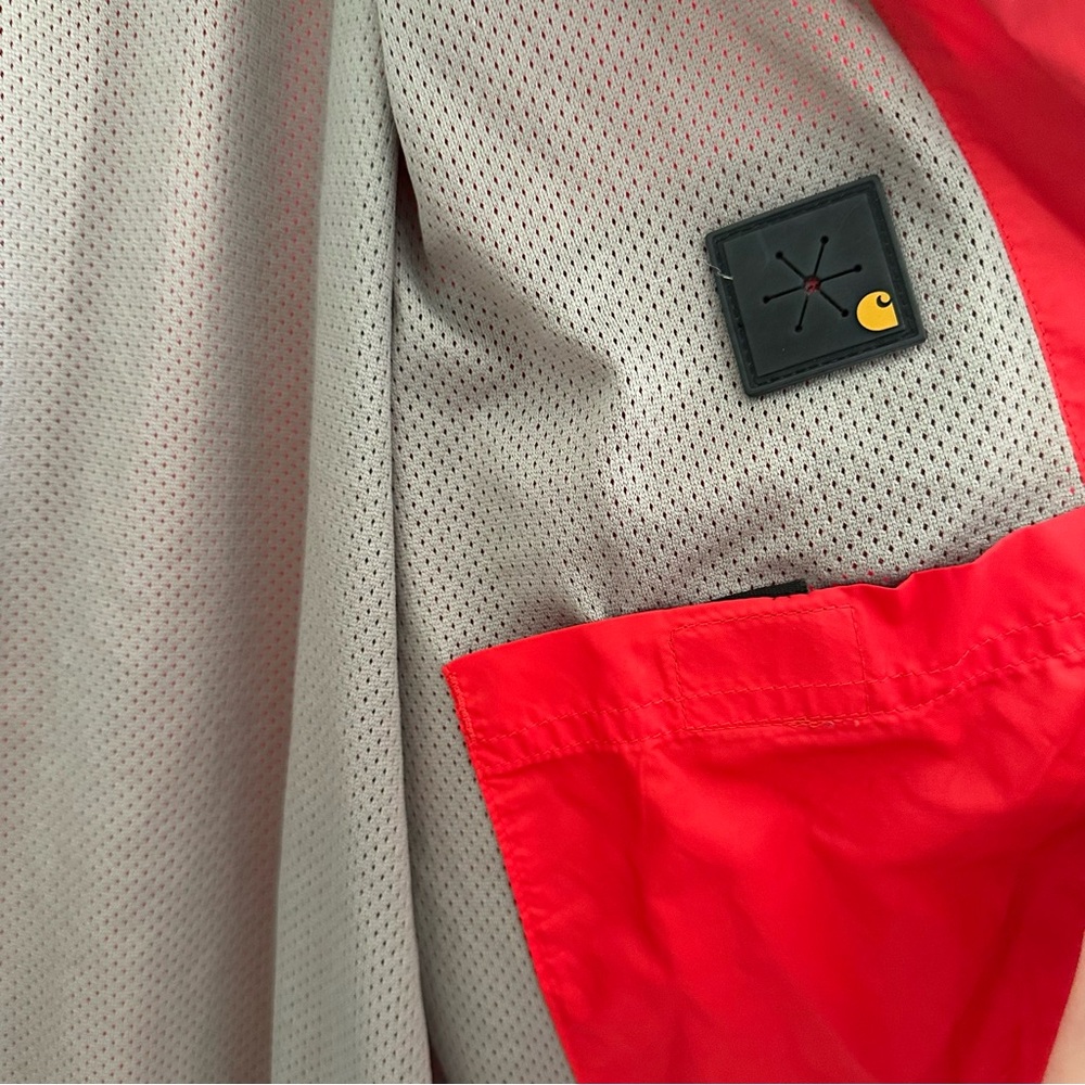 Vintage Carhartt Raincoat Jacket Red Grey Hiking Outdoors Windbreaker Large - Picture 11 of 14